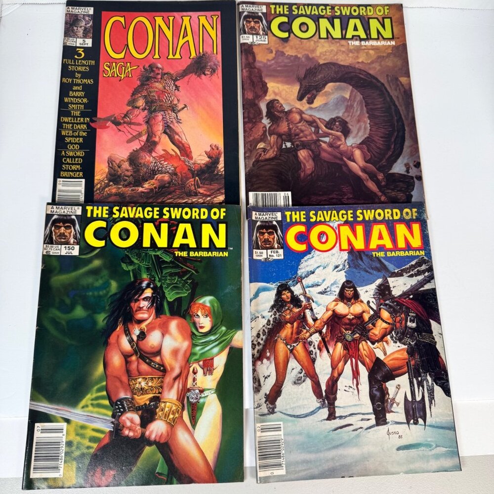 Savage Sword of Conan Marvel Magazine Lot Conan Saga‎ B&W Vintage